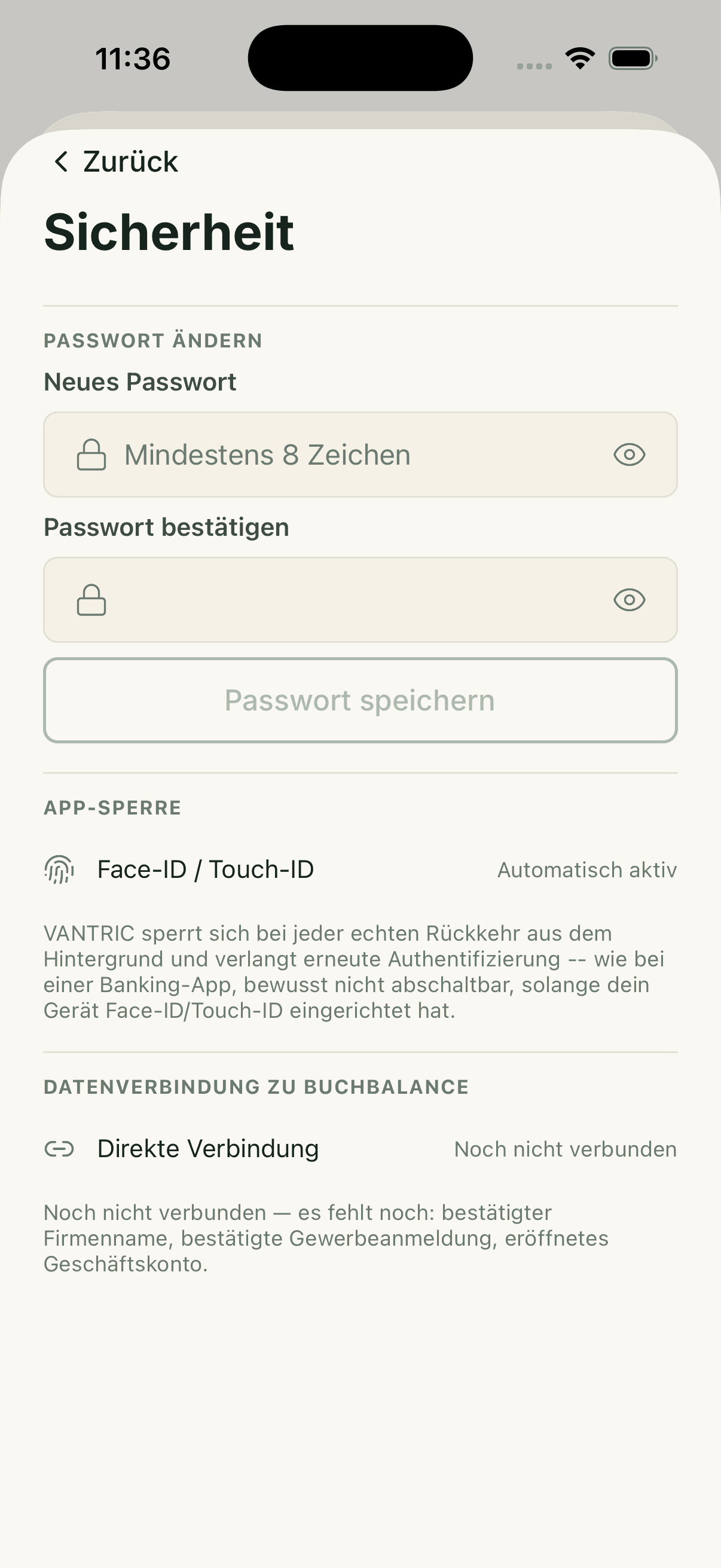 Vorschlag zum Wechsel zu BuchBalance in der Vantric-App
